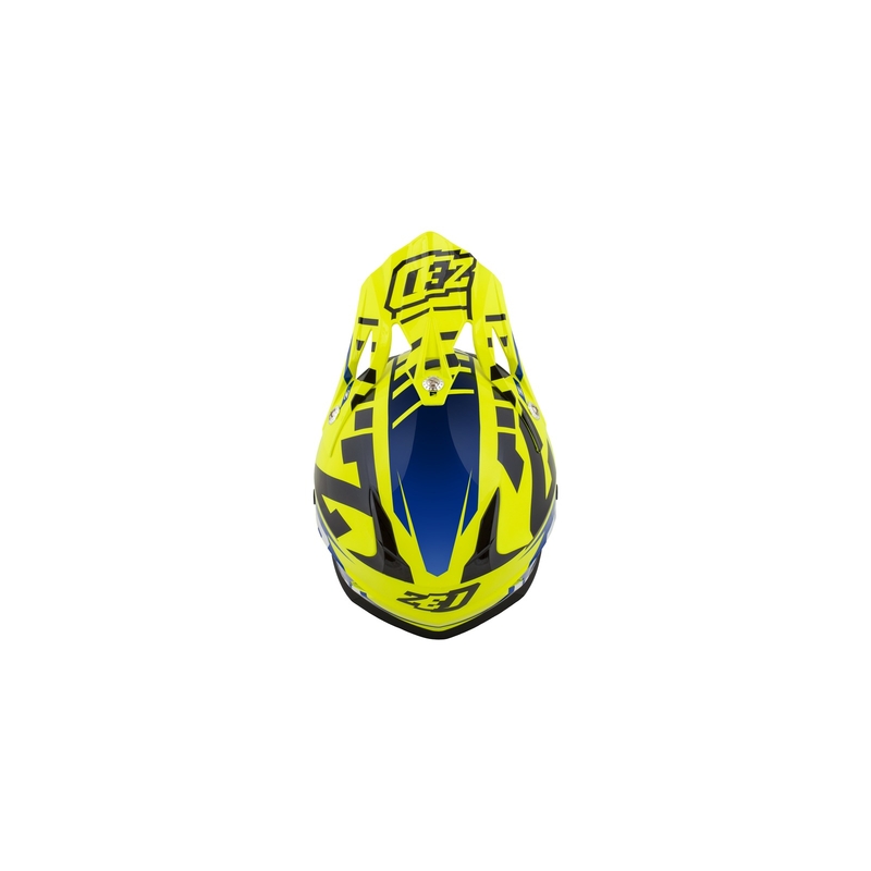 Cască de motocros ZED X1.9 albastru-fluo-galben-negru-alb