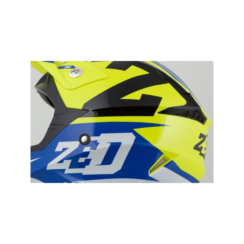 Cască de motocros ZED X1.9 albastru-fluo-galben-negru-alb