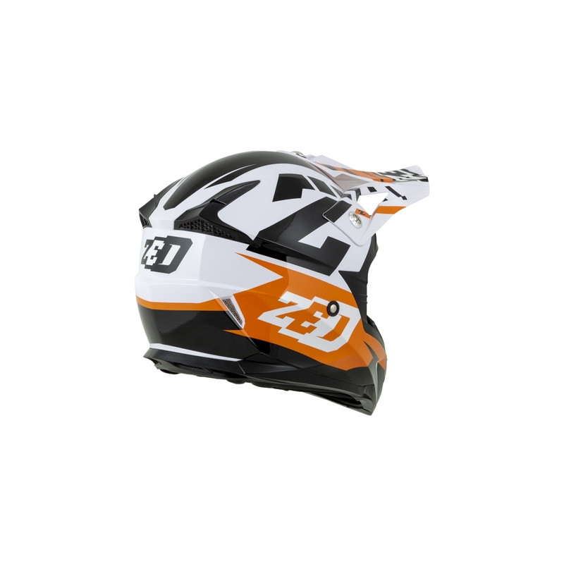 Cască de motocross pentru copii ZED X1.9D portocaliu-negru-alb