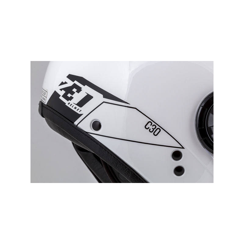 Cască de motocicletă deschisă ZED C30 alb-negru