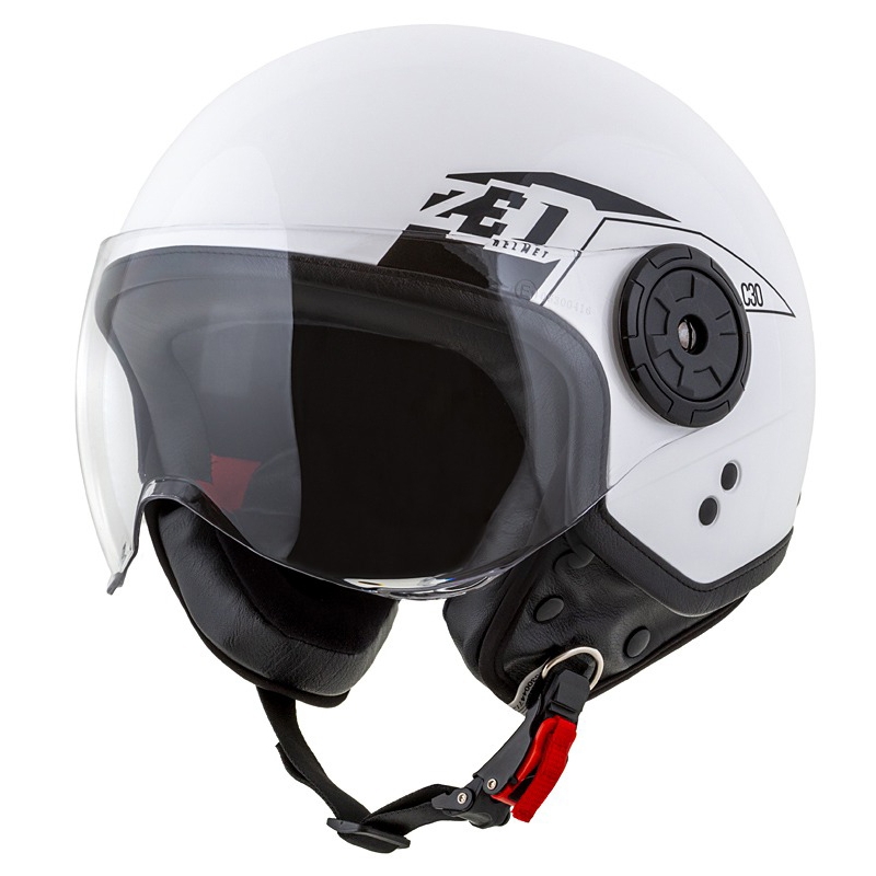 Cască de motocicletă deschisă ZED C30 alb-negru