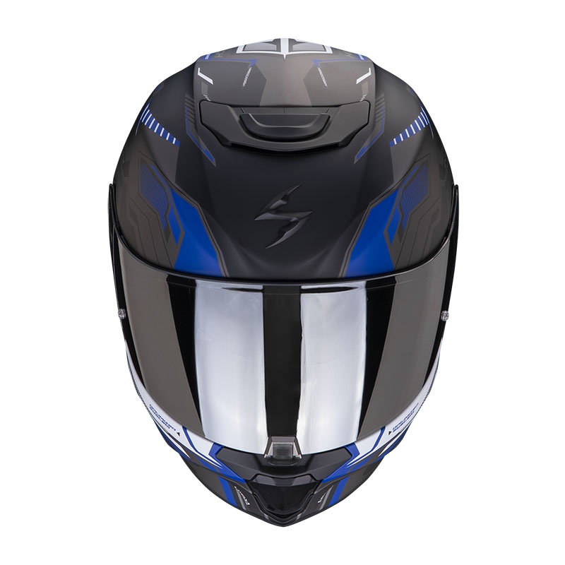 Cască integrală pentru motociclete Scorpion EXO-391 Haut negru-argintiu-albastru