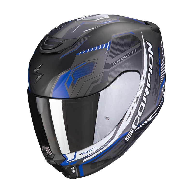 Cască integrală pentru motociclete Scorpion EXO-391 Haut negru-argintiu-albastru