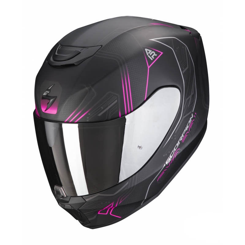 Cască integrală de motocicletă Scorpion EXO-391 Spada negru-roz mată