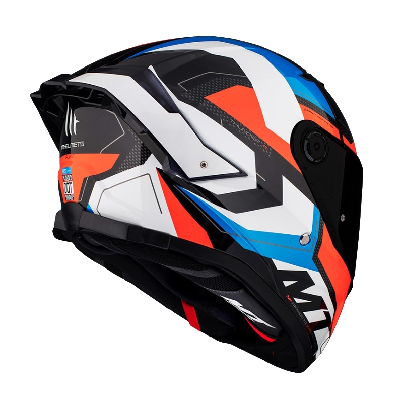 MT Thunder 4 SV Valiant A0 negru-roșu-albastru-albastru-cască de motociclist integrală
