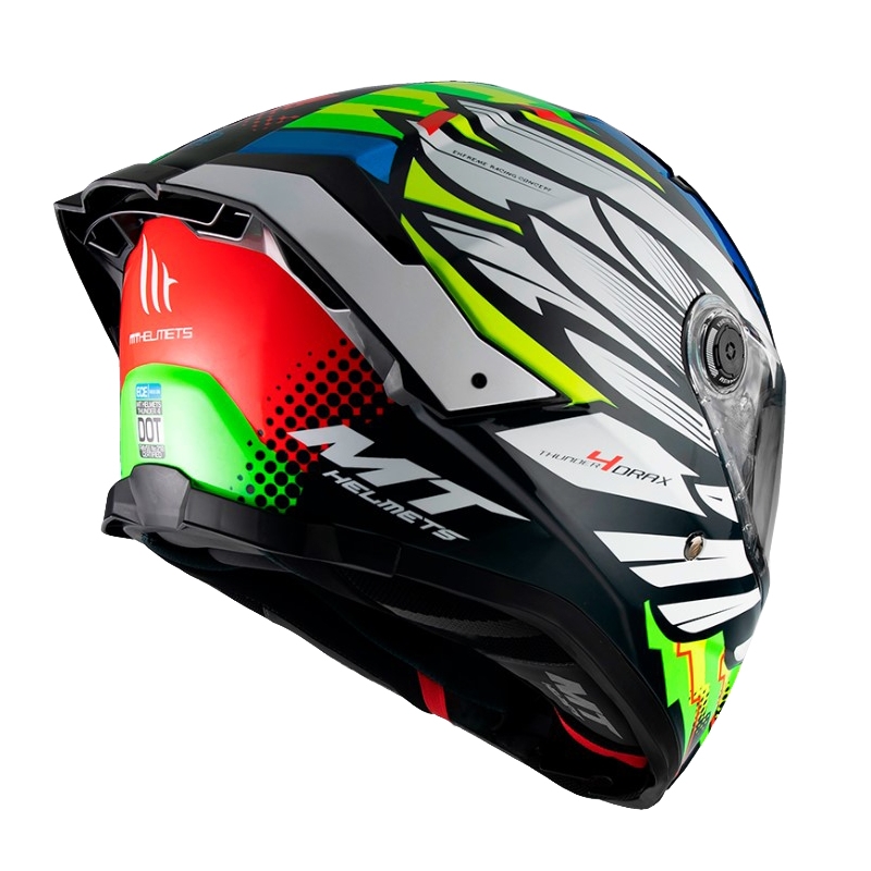 Cască de motociclist integrală MT Thunder 4 SV Drax B7 negru-roșu-verde-albastru-albastru-albastru
