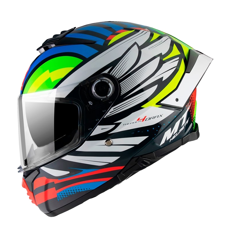 Cască de motociclist integrală MT Thunder 4 SV Drax B7 negru-roșu-verde-albastru-albastru-albastru