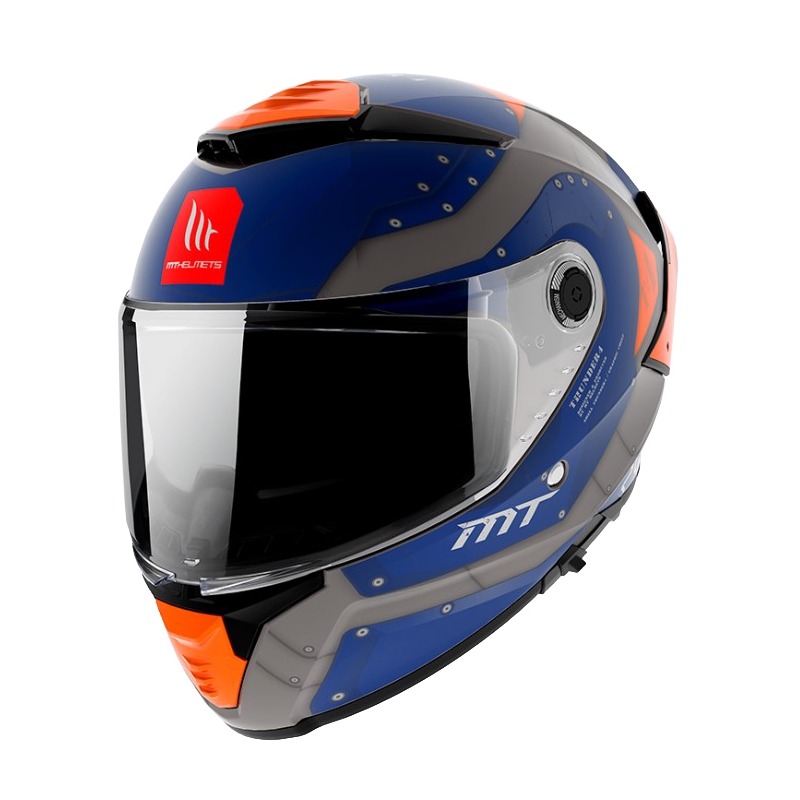 MT Thunder 4 SV Cheep A7 cască de motocicletă integrată MT Thunder 4 SV Cheep A7 portocaliu-albastru-gri