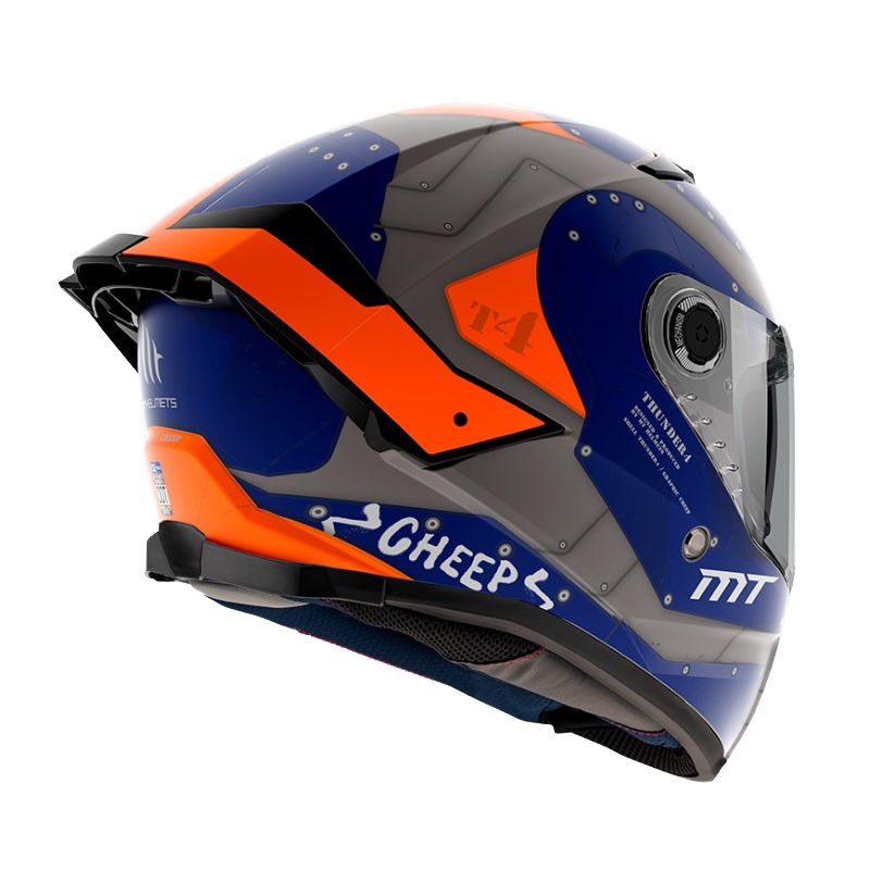 MT Thunder 4 SV Cheep A7 cască de motocicletă integrată MT Thunder 4 SV Cheep A7 portocaliu-albastru-gri