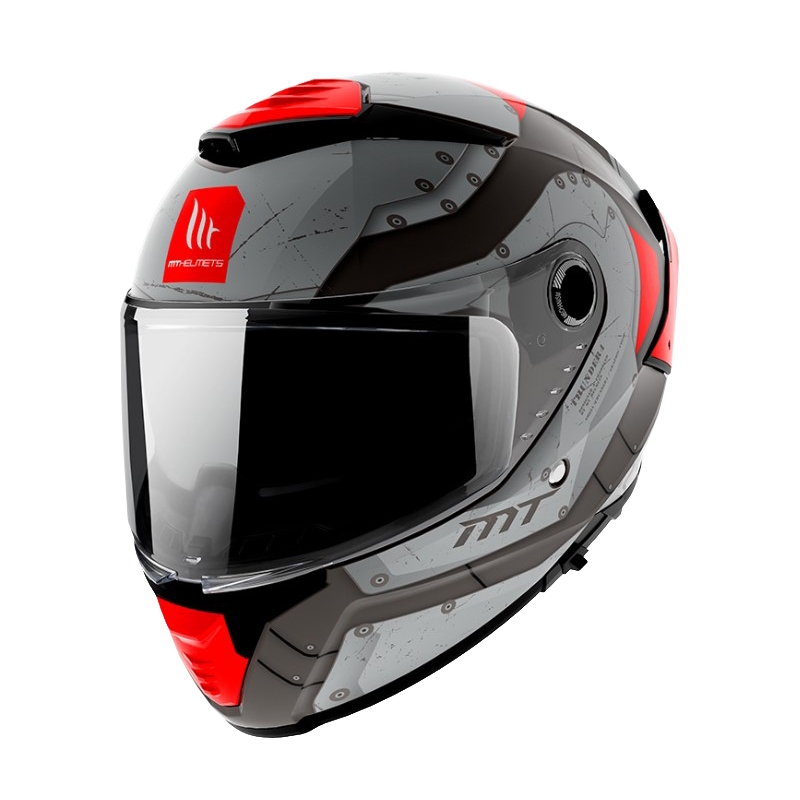 Cască de motociclist integrală MT Thunder 4 SV Cheep B5 negru-roșu-gri pentru motociclete