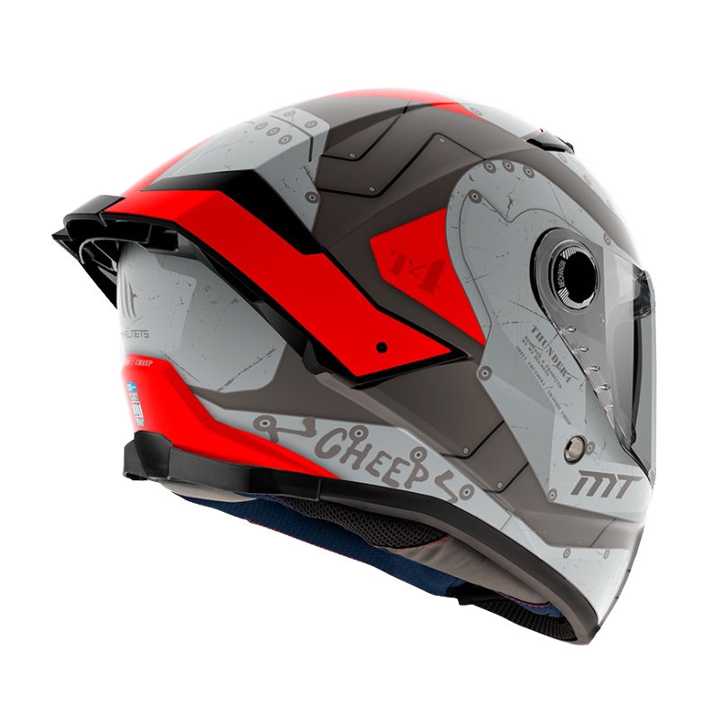 Cască de motociclist integrală MT Thunder 4 SV Cheep B5 negru-roșu-gri pentru motociclete
