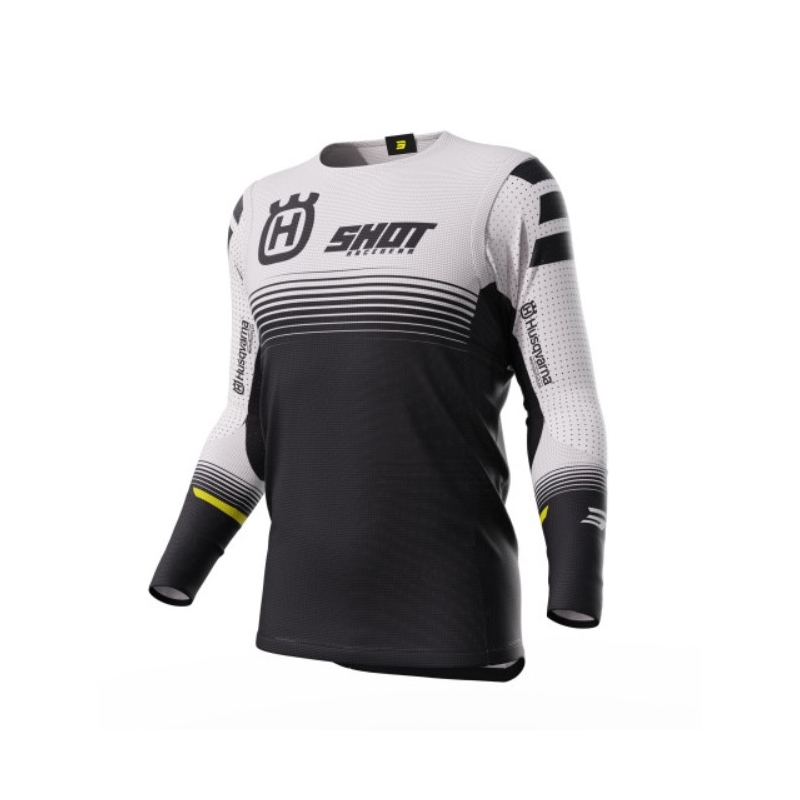 Tricou Motocross Shot Aerolite Husqvarna LE alb-negru de vânzare lichidare