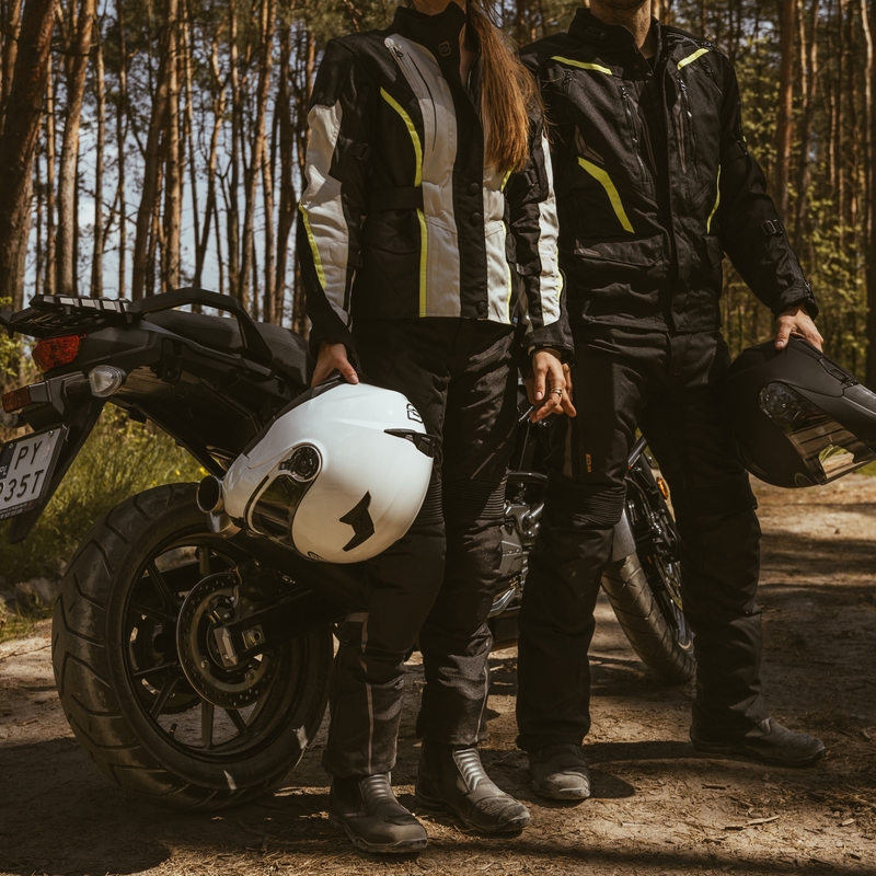 Geacă de motocicletă pentru femei Ozone Sahara Black-Grey-Fluo Yellow lichidare