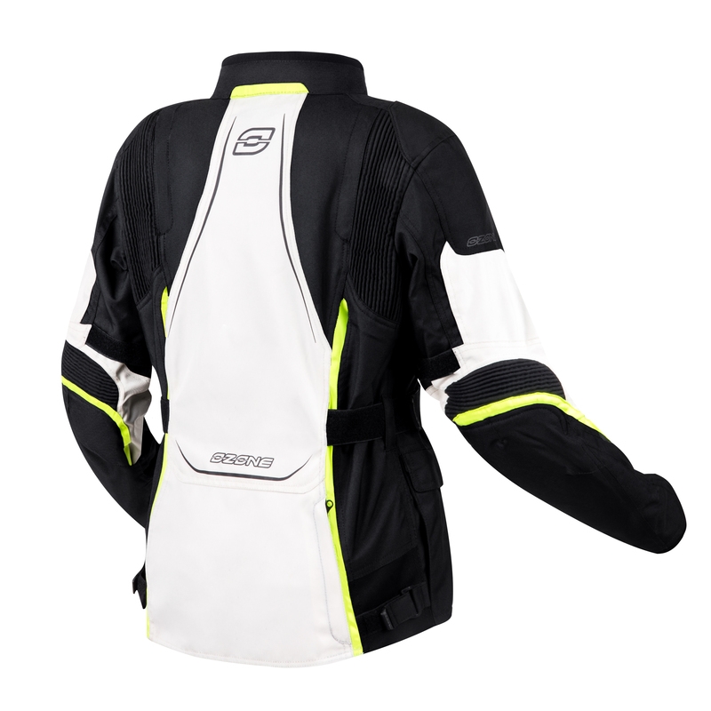 Geacă de motocicletă pentru femei Ozone Sahara Black-Grey-Fluo Yellow lichidare