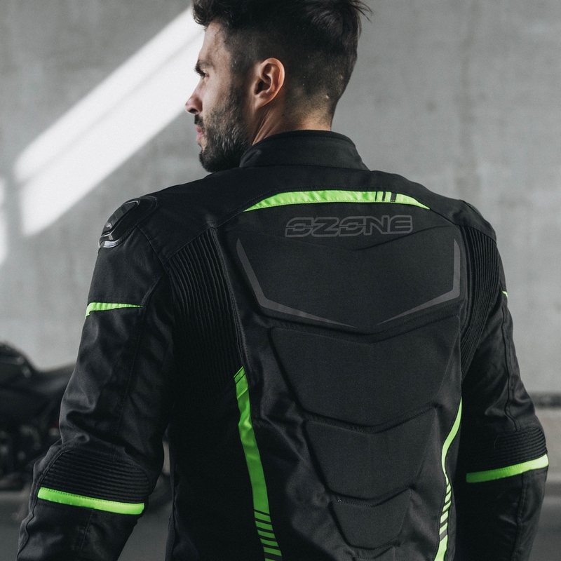 Jachetă de motociclist Ozone Pulse negru-galben-fluo