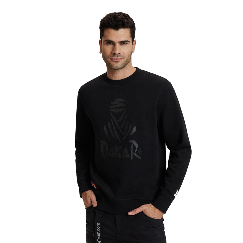Hanorac cu glugă pentru bărbați DAKAR DKR CREW 04 negru