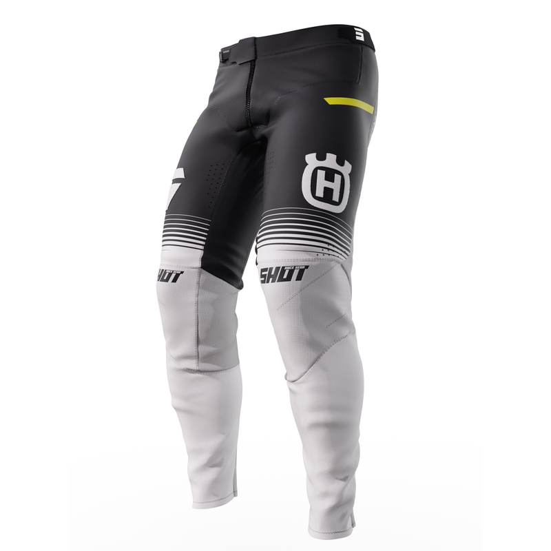 Pantaloni de motocros Shot Aerolite Husqvarna LE 2023 alb-negru