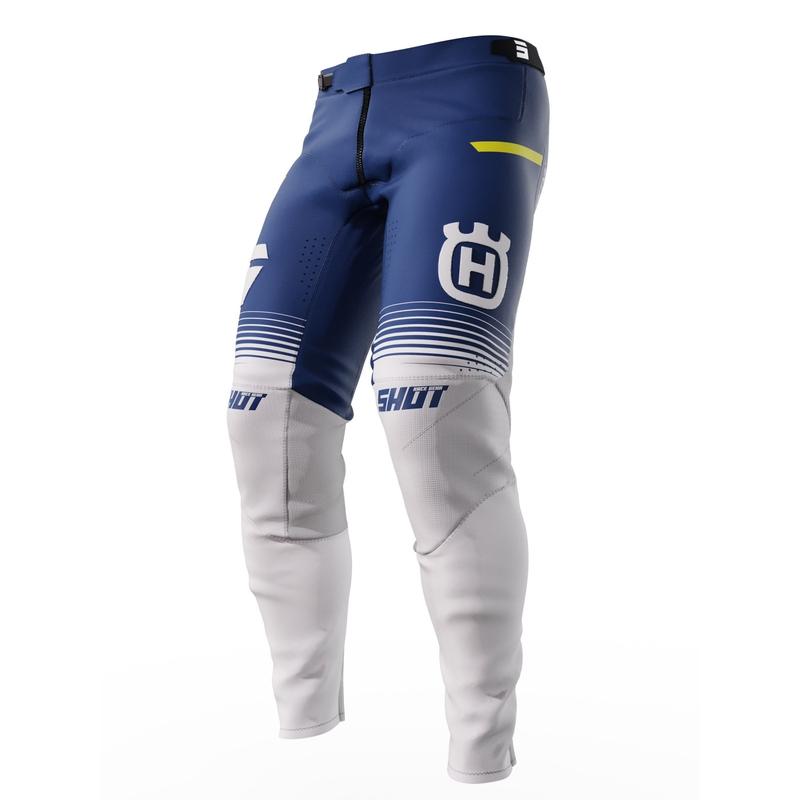 Shot Aerolite Husqvarna LE pantaloni motocross alb-albastru vânzare lichidare