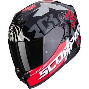 Cască integrală pentru motociclete Scorpion EXO-520 EVO Air Rok Bagoros negru-roșu