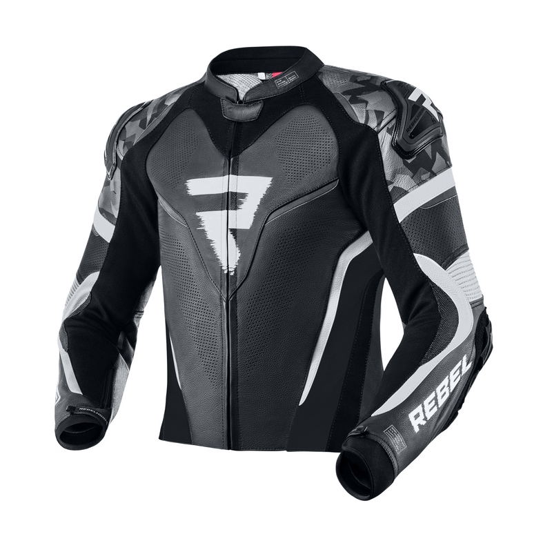 Rebelhorn Rebel jachetă de motociclist Rebel negru și alb lichidare