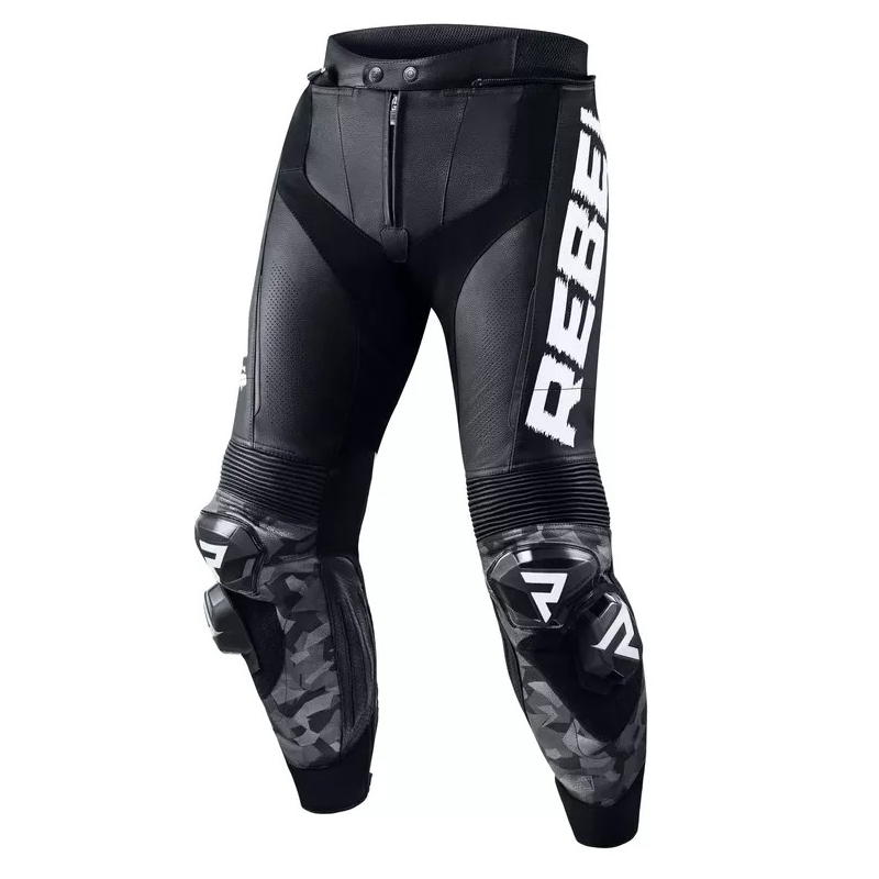 Costum moto Rebelhorn Rebel alb-negru