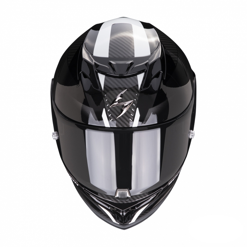 Cască integrală pentru motociclete Scorpion EXO-520 EVO Air Laten negru și alb