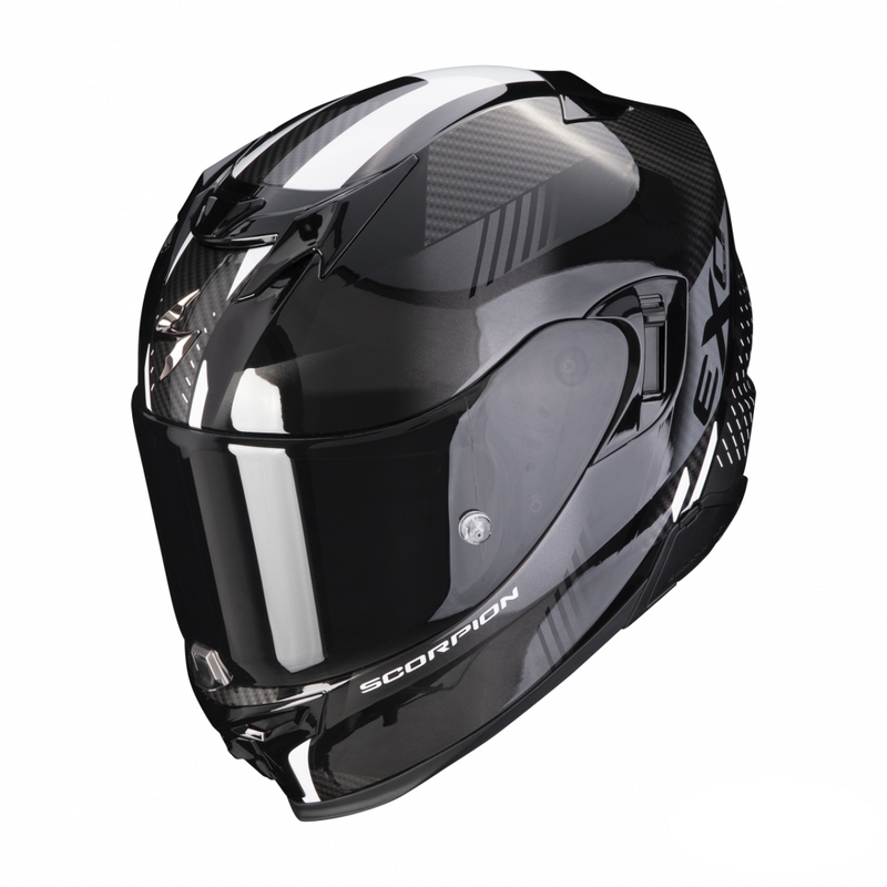 Cască integrală pentru motociclete Scorpion EXO-520 EVO Air Laten negru și alb