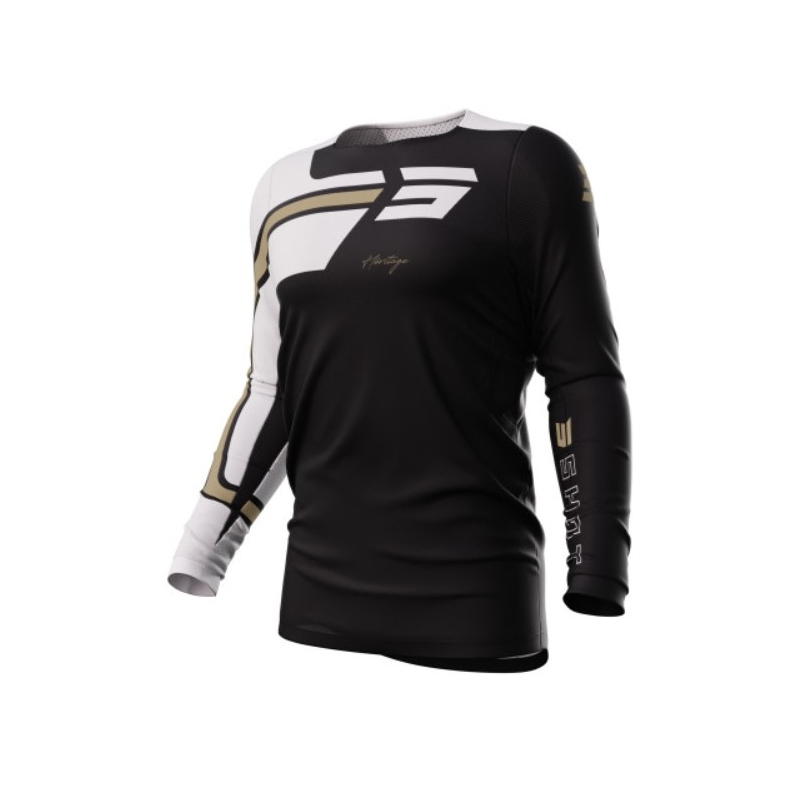 Tricou de motocros Shot Contact Heritage maro-alb-negru lichidare
