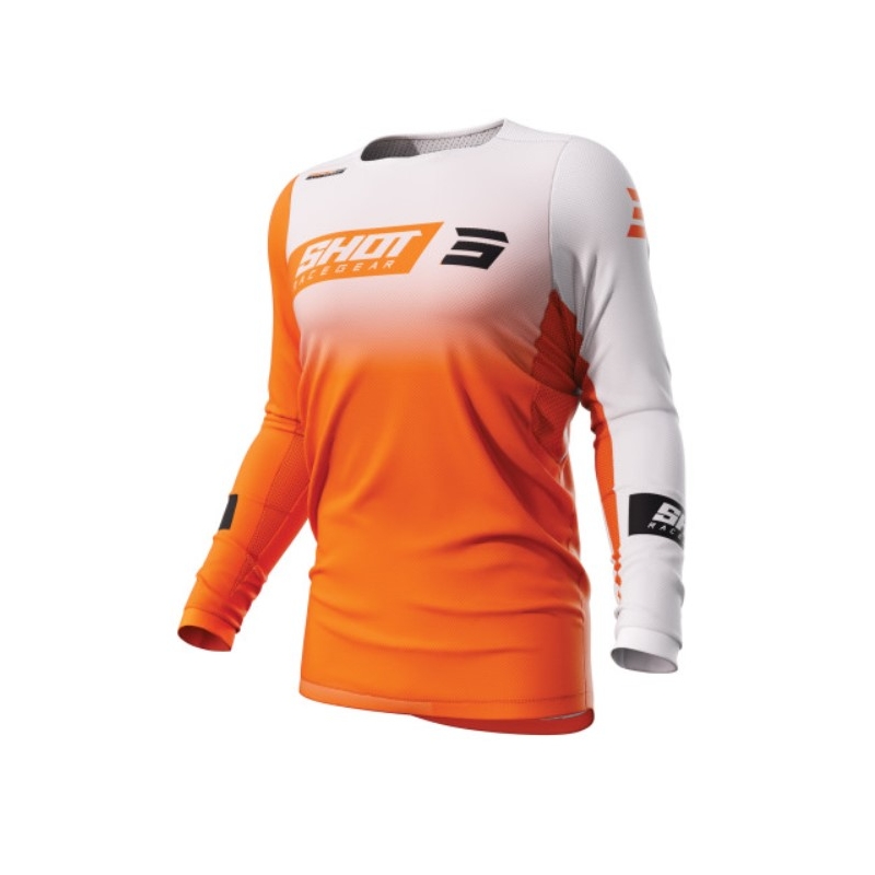 Motocross tricou Shot Contact Scope alb-portocaliu lichidare