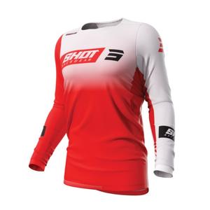 Motocross tricou Shot Contact Scope roșu și alb