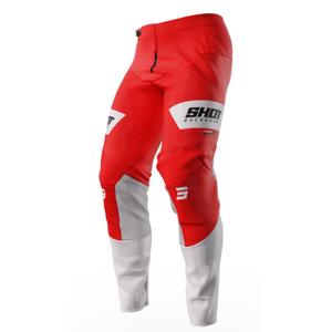 Pantaloni Motocross Shot Contact Scope alb-roșu lichidare