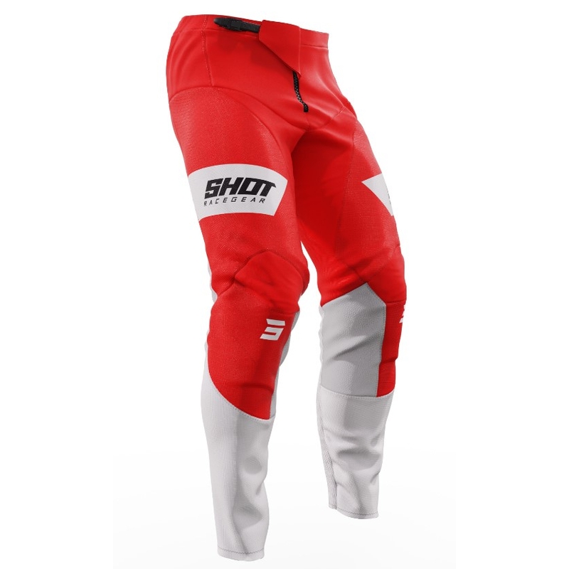 Pantaloni Motocross Shot Contact Scope alb-roșu lichidare