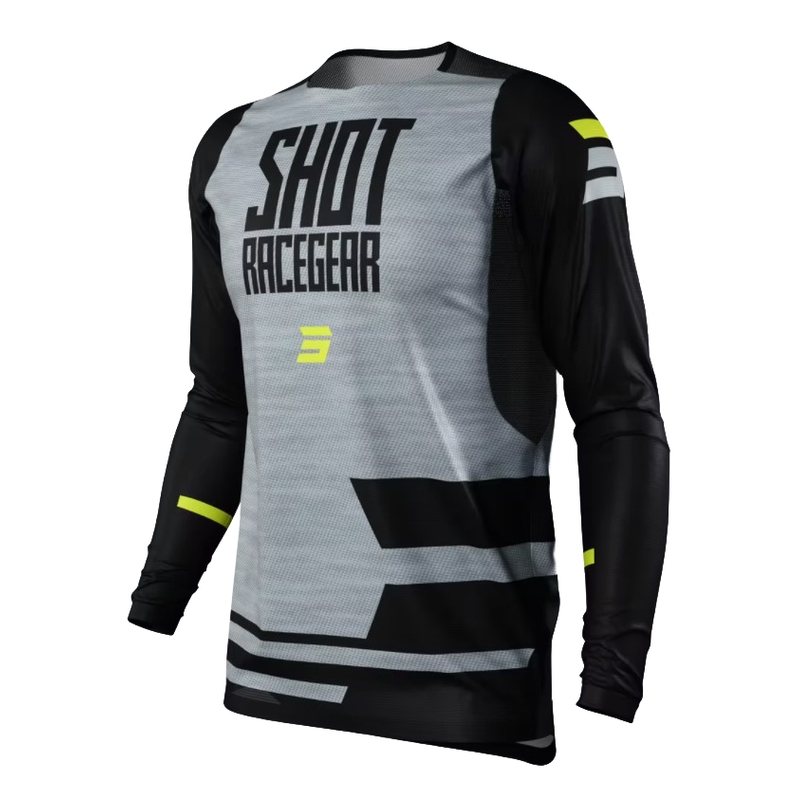 Motocross tricou Shot Loom gri-negru-galben lichidare