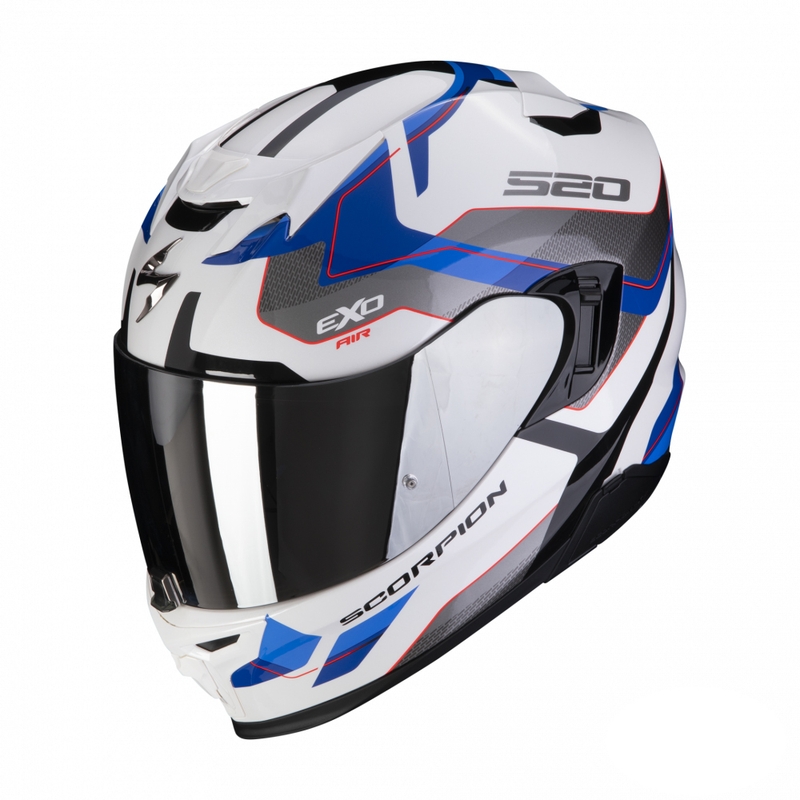 Cască integrală pentru motociclete Scorpion EXO-520 EVO Air Elan albastru și alb