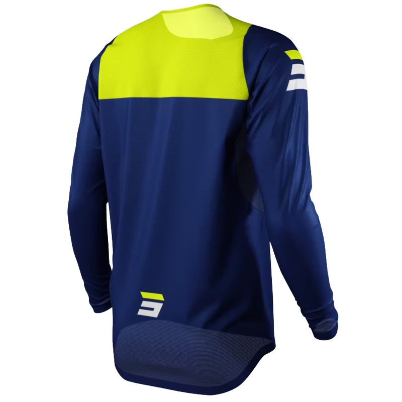 Tricou motocross Shot Chase albastru-alb-alb-galben výprodej lichidare