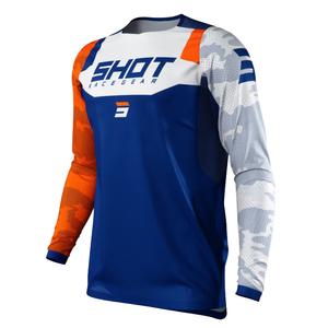 Motocross tricou Shot Contact Camo albastru-alb-alb-portocaliu výprodej lichidare