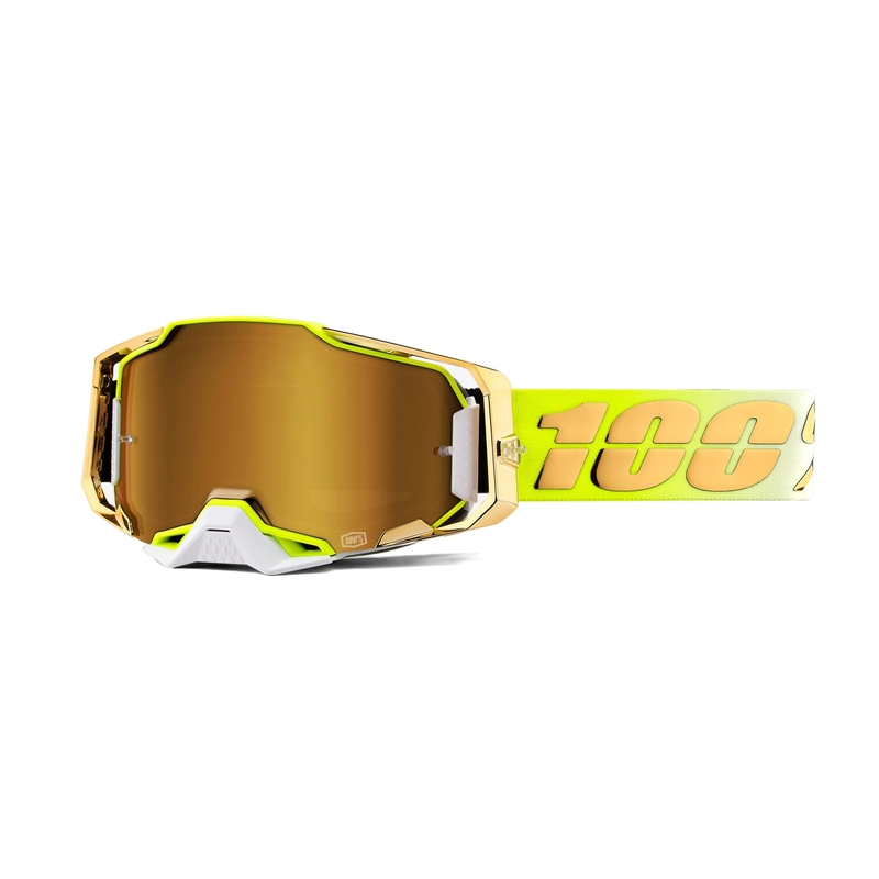 Ochelari de motocros 100% ARMEGA Feelgood Gold (plexi cromat auriu)