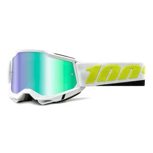 Ochelari de motocicletă 100% ACCURI 2 Payeto negru-galben-alb (plexi verde)