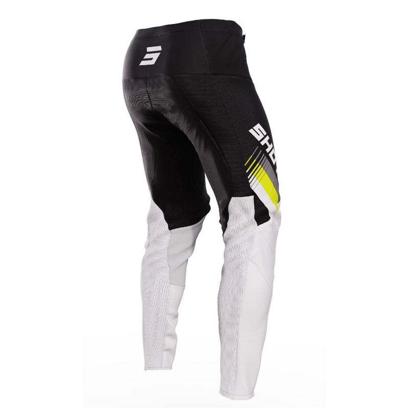 Pantaloni de motocross Shot Contact Tracer negru-alb-alb-galben-fluo lichidare