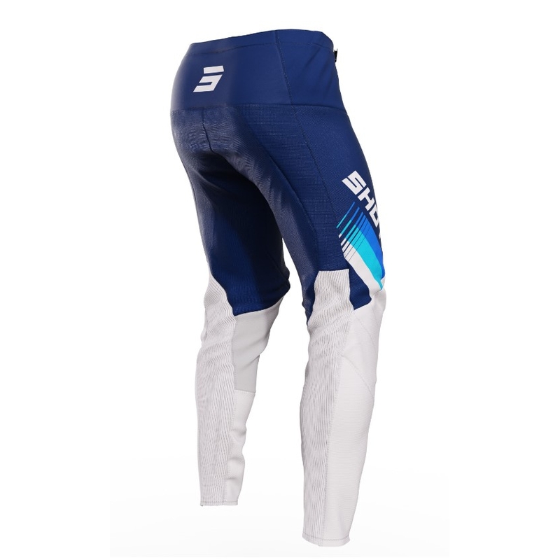 Pantaloni de motocross Shot Contact Tracer alb-albastru lichidare
