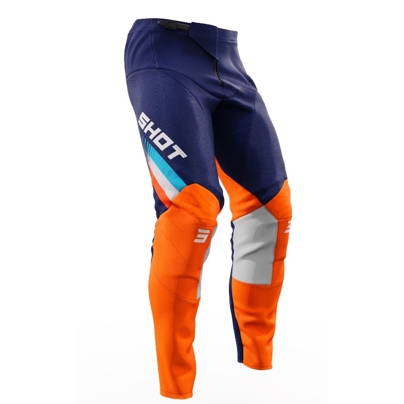Pantaloni de motocross Shot Contact Tracer albastru-portocaliu lichidare