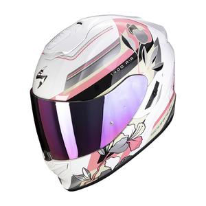 Cască integrală pentru motociclete Scorpion EXO-1400 EVO Air Gaia pearl alb-roz