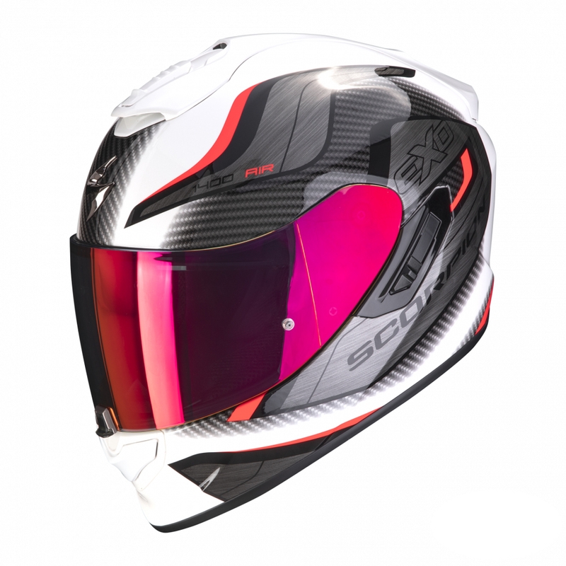Cască integrală pentru motociclete Scorpion EXO-1400 EVO Air Attune alb-roșu