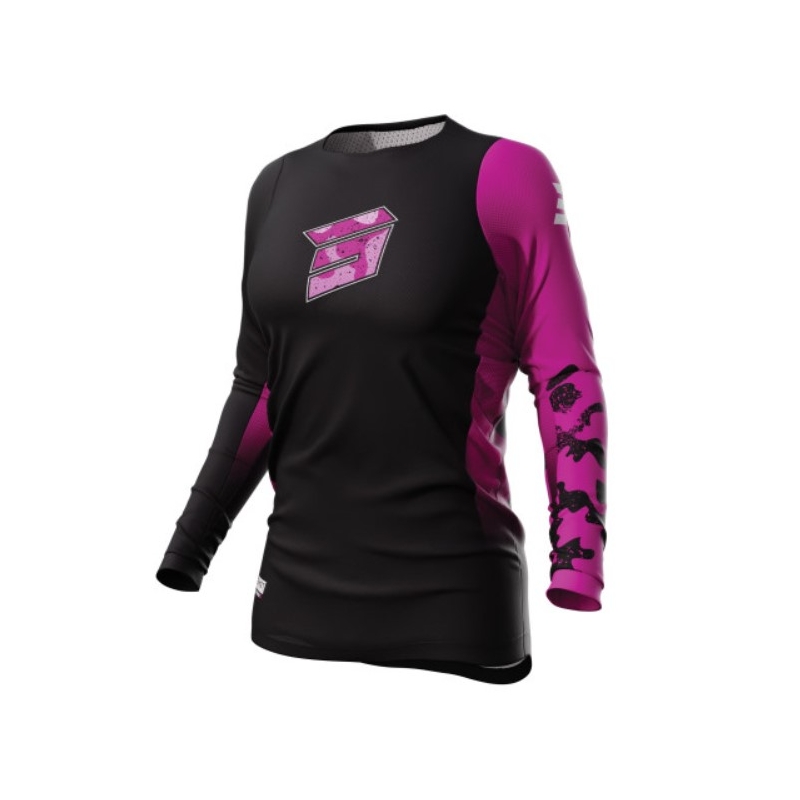 Tricou de motocross pentru femei Shot Contact Shelly 2.0 negru și roz lichidare