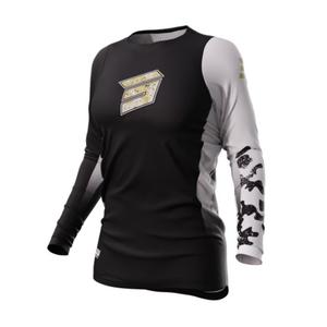 Tricou de motocross pentru femei Shot Contact Shelly 2.0 negru-alb-alb-maro lichidare