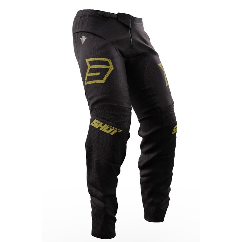 Pantaloni motocross Shot Devo Army negru-aur lichidare