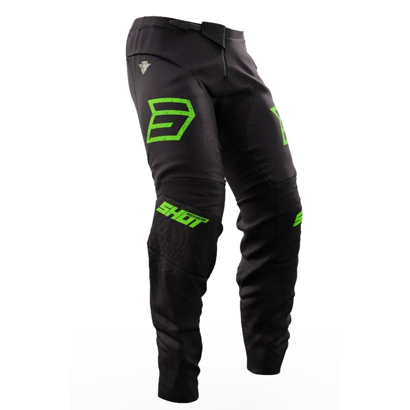 Pantaloni motocross Shot Devo Army negru-verde lichidare