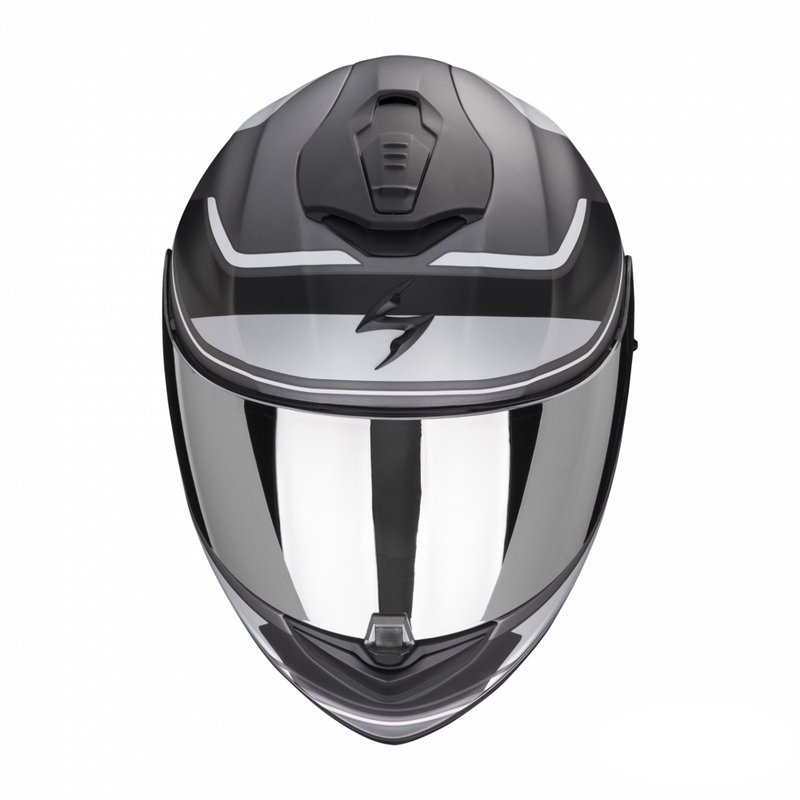 Cască de motocicletă integrală Scorpion EXO-1400 EVO Air Vittoria argintiu și alb mat