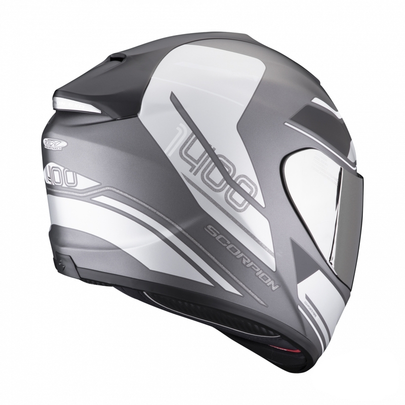 Cască de motocicletă integrală Scorpion EXO-1400 EVO Air Vittoria argintiu și alb mat