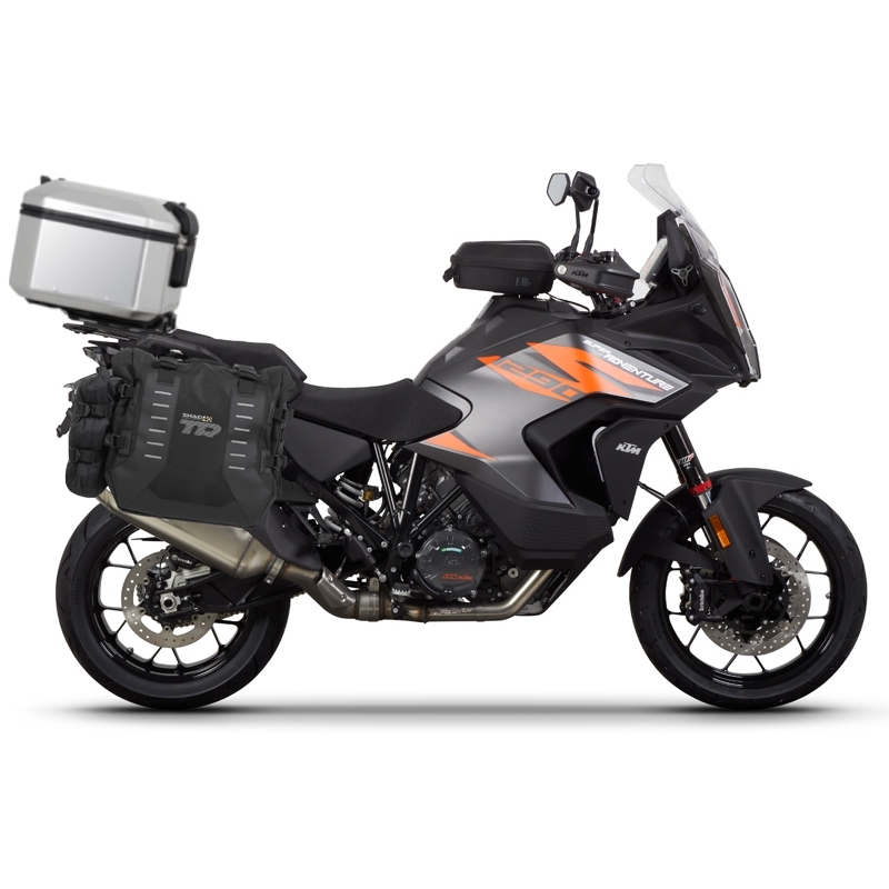Set complet de genti laterale adventure SHAD TERRA TR40 si topcase din aluminiu SHAD TERRA 37L, incluzand kitul de montaj SHAD KTM Super Adventure 1290 (R, S)